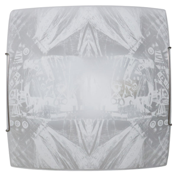 acquista Deckenleuchte 2xE27 Haken Chrom Glasplatte Dekoriert Abstract E-Energy Roberta