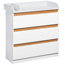 Cassettiera 3 Cassetti 80x40x86 cm in Legno MDF e Truciolato Bianco