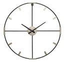 Orologio da Muro Sticky Ø60x3,5 cm in Ferro Nero e Argento