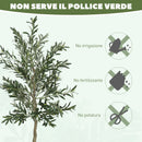 Pianta Artificiale di Olivo Alta 180 cm con 900 Foglie e 40 Olive Vaso Incluso Nero   