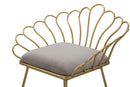 Sgabello Glam Flower Grigio 57x52x94-56x48x72,50 cm in Ferro e Spugna e Tessuto Oro e Grigio