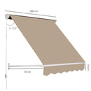 Tenda da Sole Avvolgibile a Parete a Caduta Impermeabile Beige 180x70 cm 
