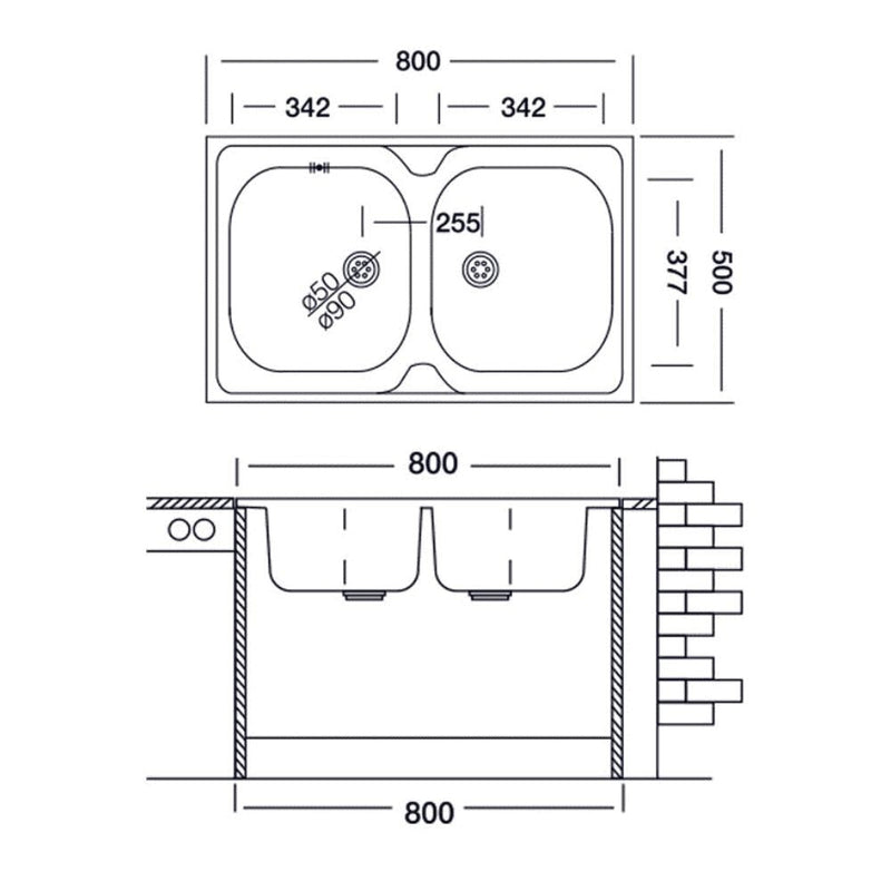 Lavello 80x50 cm 50 series