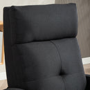 Poltrona Relax  67x87x98 cm Reclinabile 155° Max con Poggiapiedi in Tessuto Effetto Lino Nero      