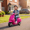 Moto Elettrica per Bambini 107x47x73 cm Licenza Vespa con Rotelle Fanale e Musica in PP e Metallo Rosa      