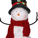 Pupazzo di neve in Resina con lanterna bianco con Led cm 37x19xh44