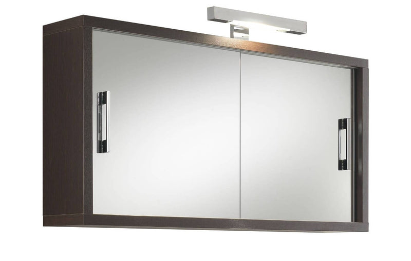 Specchiera 2 Ante in Melaminico 130x18x47,5cm TFT Giava Wengè Specchio