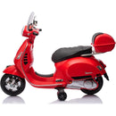 Moto Elettrica per Bambini Piaggio Vespa GTS SUPER 12V Full Optional con Bauletto Rosso 