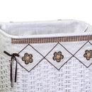 Set 2 Ceste Portabiancheria in rattan bianco fodera Claudio marrone rettangolare 