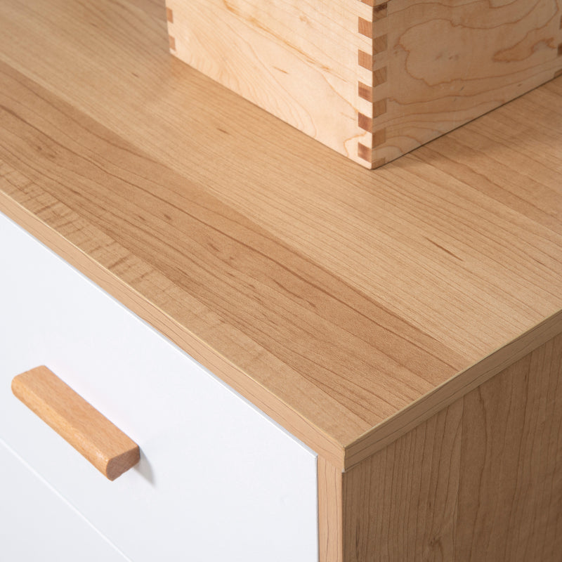 Cassettiera 3 Cassetti 80x39x80 cm Bianco e color Legno   