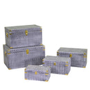 Set 5 Baule in legno nero rettangolare 