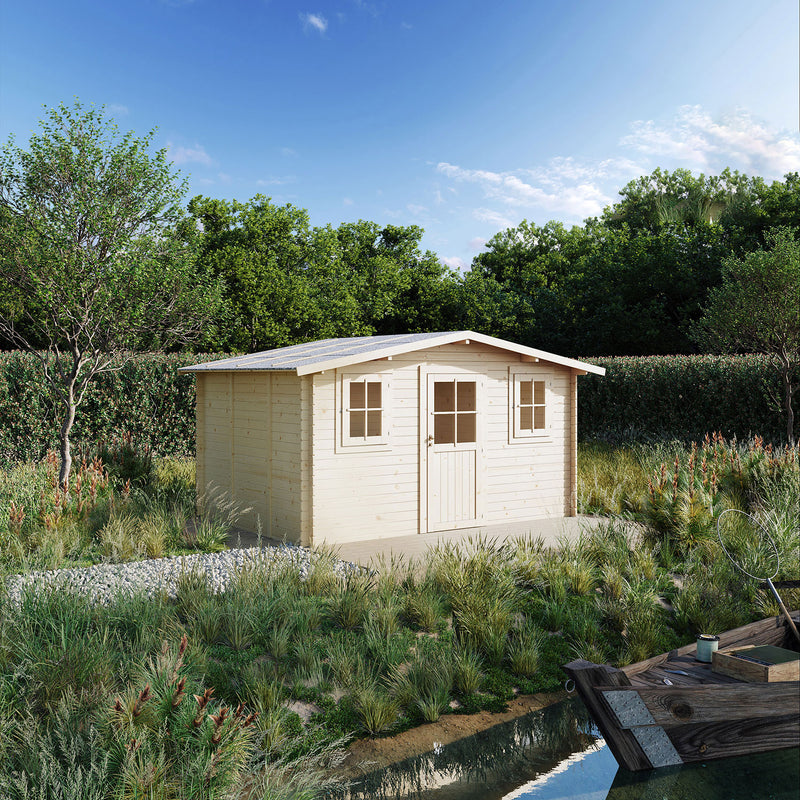 Casetta Box da Giardino 398x296x193-229A cm Lione Express in Legno di Abete PEFC 