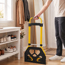 Carrello Portapacchi 38,5x40x102 cm con Maniglia Telescopica Portata 60 kg e Telaio in Acciaio Giallo      
