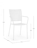 Sedia da Giardino 54x55x89h cm con Braccioli Lizette Bianco