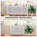 Copritermosifoni a Griglia Incrociata 136-200x21,5x91,7 cm con Lunghezza Regolabile in MDF Bianco      
