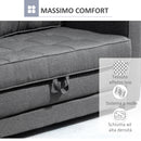 Divano Letto 151x75x85 cm 2 Posti con Imbottitura e Molle in Tessuto Grigio  