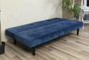 Divano Letto 2 Posti 166x77x65,5 cm in Velluto Soriani Blu