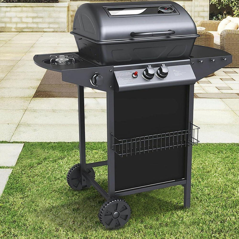 Barbecue a Gas 2,9 kw Alabama Superficie di Cottura in Pietra Lavica Nero  