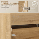Scarpiera a Specchio 65x17x114,5 cm con 3 Cassetti a Ribalta per 9 Paia di Scarpe in Melamina Color Legno      