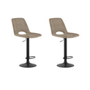 Set 2 Sgabelli Alex 45x52x88,5/103,5 cm con Alzata a GAS in Tessuto Easy-Clean Beige      