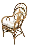 Poltrona Alta da Giardino in Rattan con Cuscino 61x63H43/99cm Sole