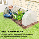 Serra da Giardino a Tunnel 200x100x80 cm in Acciaio e con Copertura in PVC Bianco      