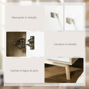 Armadio 2 Ante 2 Cassetti 90x50x190 cm in Legno Bianco