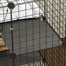 Gabbia per Gatti Recinto Personalizzabile 3 Livelli 70x70x105 cm in Acciaio Verniciato Nero      