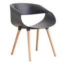 Set 4 Sedie in Polipropilene 45x71x60 cm Gambe in Faggio Fold Nero