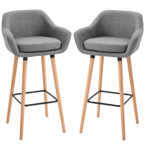 Set mit 2 Barhockern 55 x 48 x 100 cm in grauem Stoff acquista