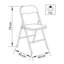 Sedia da Giardino Pieghevole Slim 44x45x79 h cm in Acciaio Rossa Color