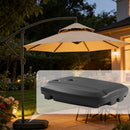 Base per Ombrellone da Giardino Banana 80x60x17 cm Riempibile 60 Litri Acqua o Sabbia con Ruote Nero      