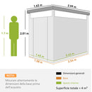 Capanno da Giardino con Lucernario in Acrilico 162x259x201 cm in Acciaio Grigio Scuro   