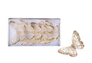 Farfalle con Glitter e Clip 18 Pezzi Ø15 cm Champagne