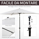 Ombrellone da Giardino 2x3 m Palo Ø38 mm Rettangolare in Alluminio Beach Bianco Crema