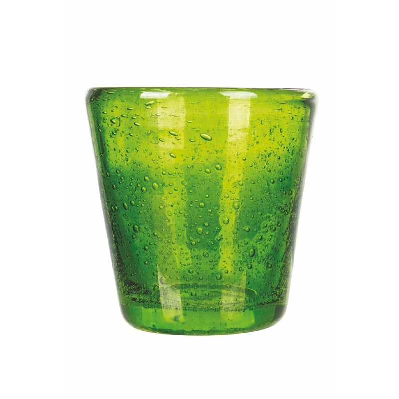 Set 6 Tazzine per Liquori Liquorini Cancun Greenery in Vetro VdE Tivoli 1996 Verde