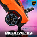 Macchina Elettrica per Bambini 101.5x49x43 cm Licenza Lamborghini 12V con Luci LED Clacson e Telecomando Arancione      