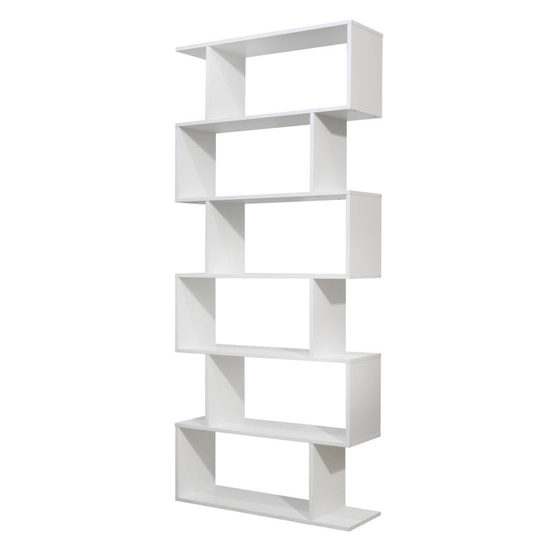 Libreria Moderna 6 Ripiani 80x192x25 cm in Legno Melaminico Bianco Opaco