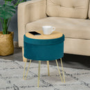 Pouf Poggiapiedi Ø36x45 cm in Velluto  Verde