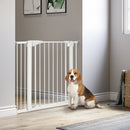 Cancelletto per Cani Regolabile 76-103cm con Chiusura Automatica Acciaio Bianco      