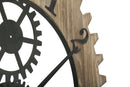 Orologio da Muro Ingranaggio Plus Ø60x4 cm in Ferro e MDF Nero