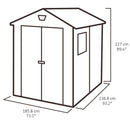 Casetta da Giardino Porta Attrezzi 185,8x236,8x227 cmin Resina Effetto Legno Keter Manor 6x8 Beige