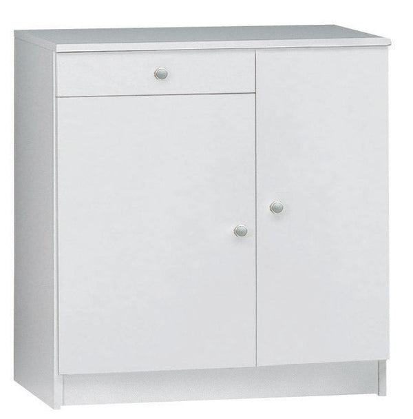 Schrank 2 Türen 1 Schublade 77x80x34 cm Weiß Glatt prezzo