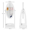 Specchio per Cameretta Bambini 40x30x104 cm con Scaffale Bianco