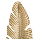 Scultura Foglia con Portacandele Glam 10x10x30 cm in Ferro Oro e Nero