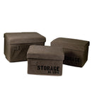Set 3 Scatole in tessuto marrone storage rettangolare 