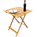 Tavolino da Giardino Pieghevole 80x60 cm in Legno Naturale