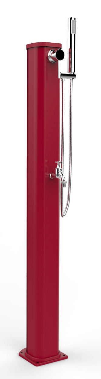 sconto Doccia Solare da Esterno Giardino 20L Miscelatore Doccetta e Lavapiedi Arkema Jolly Go Cherry