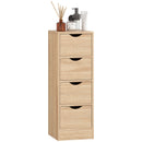 Mobile Bagno Salvaspazio con 4 Cassetti in Stile Nordico 29x29x83 cm in Truciolare Color Legno 