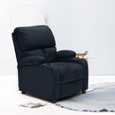 Poltrona Relax Reclinabile Manuale 100x76x94 cmin Microfibra Blu